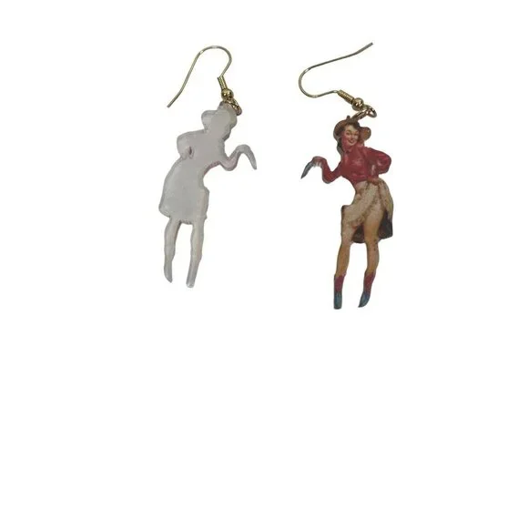 1 Pair‎ Retro Cowgirl Rodeo Earrings Western Earrings - Picture 3 of 4